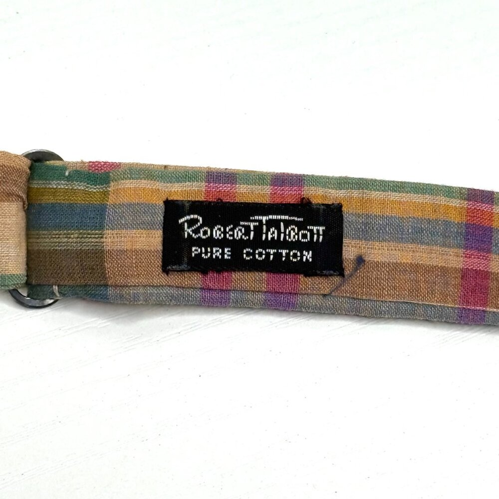 Robert Talbott Designer Cotton Plaid Adjustable 1… - image 4